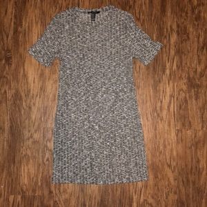 grey ribbed knit dress